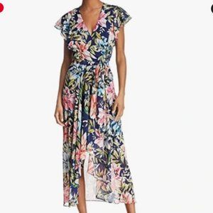 Eliza J Floral Ruffle Wrap Dress Size 14